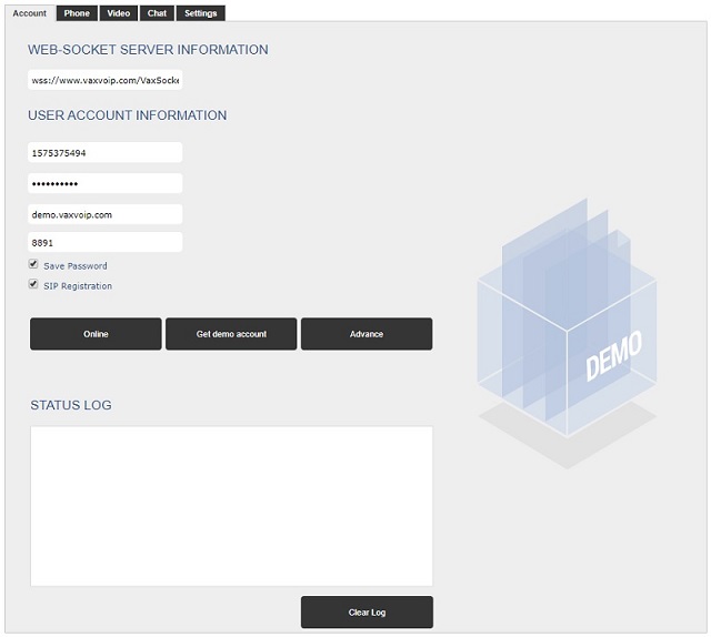 VaxVoIP WebPhone SDK screenshot